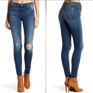 Hudson Nico Distressed Mid-rise Super Skinny Jeans in Crue Size 30